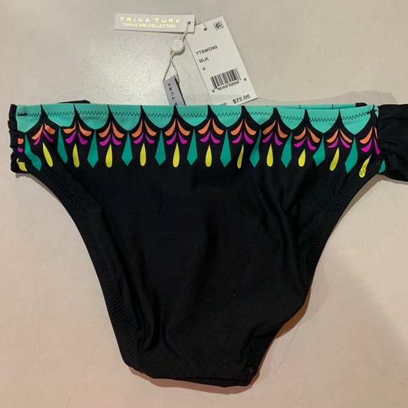 NWT Trina‎ Turk Starburst Shirred Side Hipster Sz 4 - Picture 5 of 6